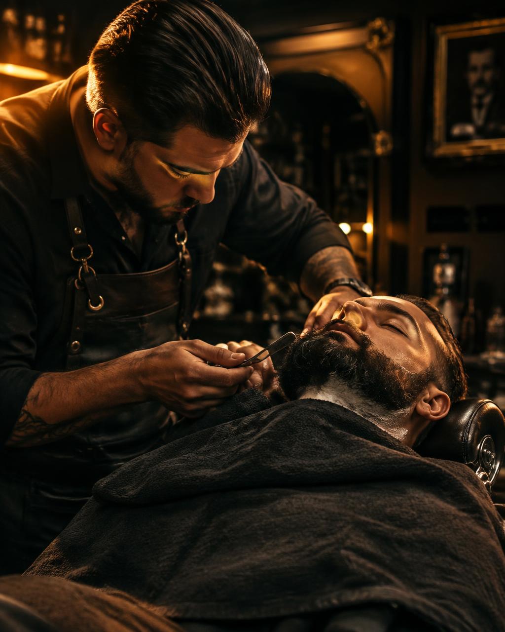 Barba com navalha