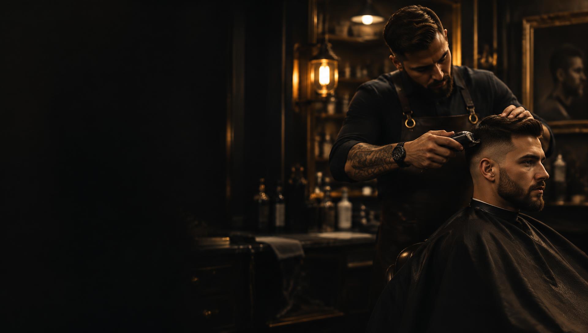 Barbeiro realizando corte